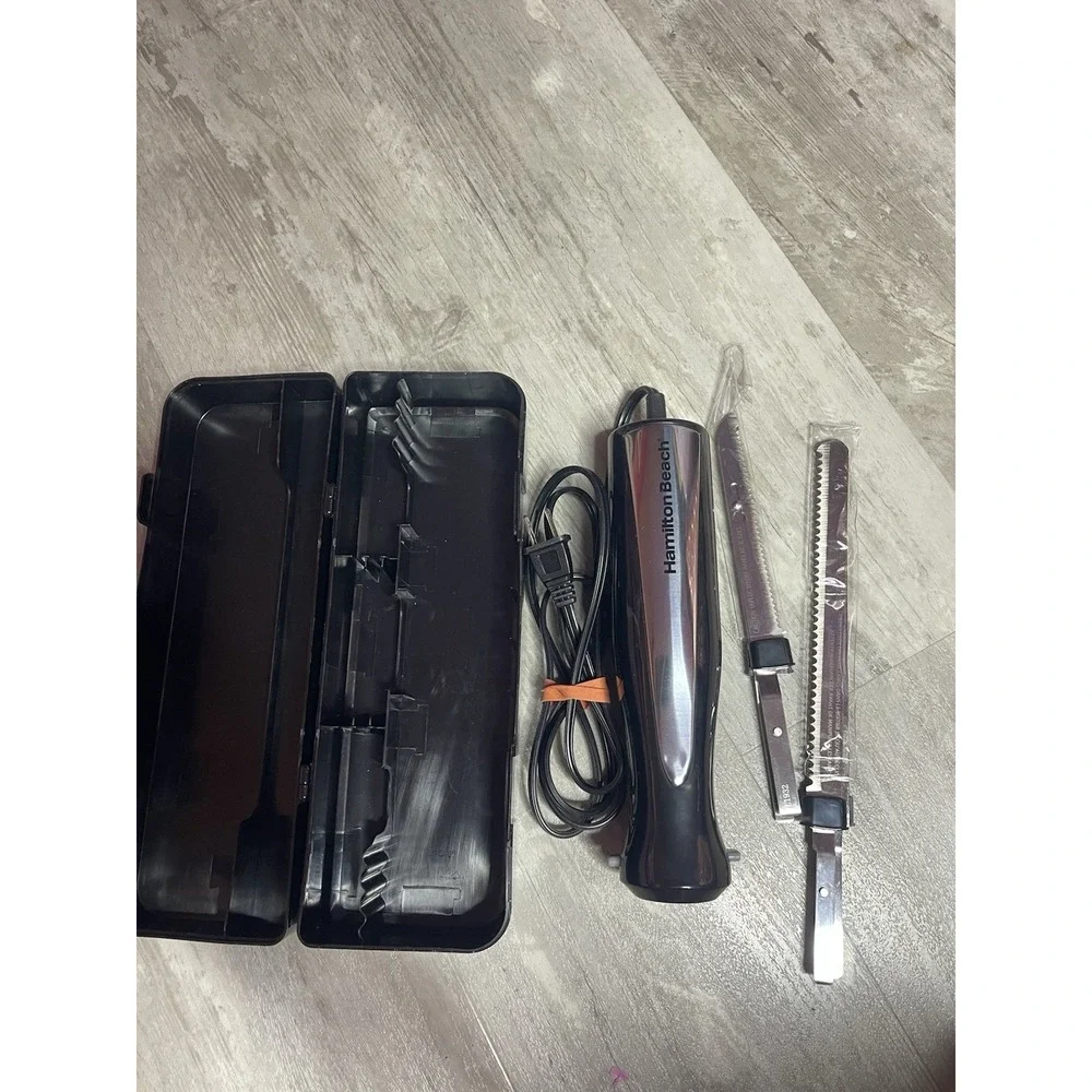 Hamilton Beach Electric Carving‎ Knife Set Dual Blades w/ Case